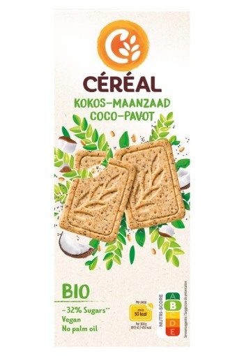 Cereal Koekjes kokos maanzaad bio (132 Gram)