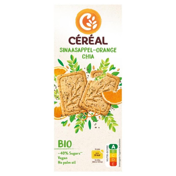 Cereal Koekjes sinaasappel chiazaad bio (132 Gram)