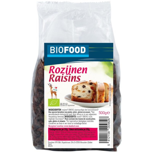 Biofood Rozijnen bio (500 Gram)