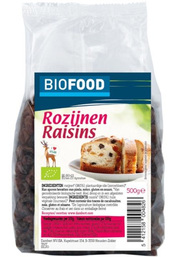Biofood Rozijnen bio (500 Gram)