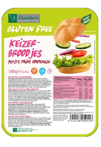 Damhert Keizerbroodje glutenvrij (140 Gram)
