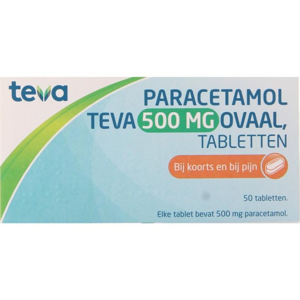 Teva Paracetamol 500mg ovaal (50 Tabletten)