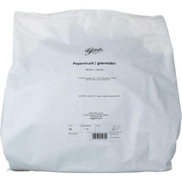 Geels Pepermuntblad gesneden bio (1 Kilogram)