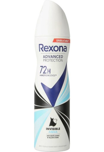 Rexona Deodorant spray invisible aqua 150 Milliliter
