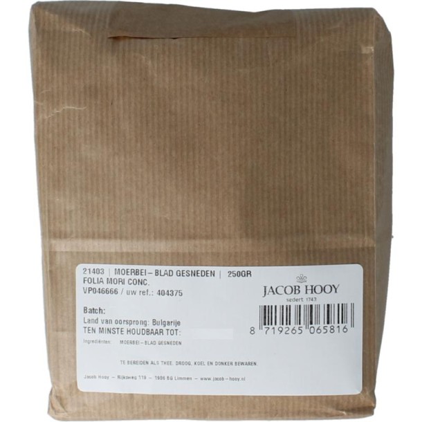 Jacob Hooy Moerbei blad gesneden (250 Gram)