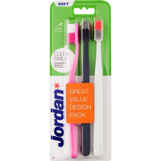 Jordan Clean Smile Soft Tandenborstel 3 stuks