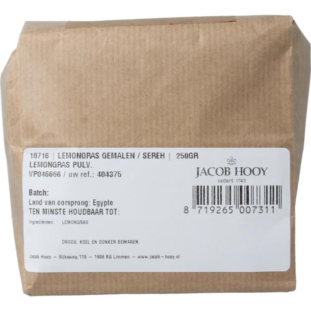 Jacob Hooy Lemongrass gemalen / sereh (250 Gram)