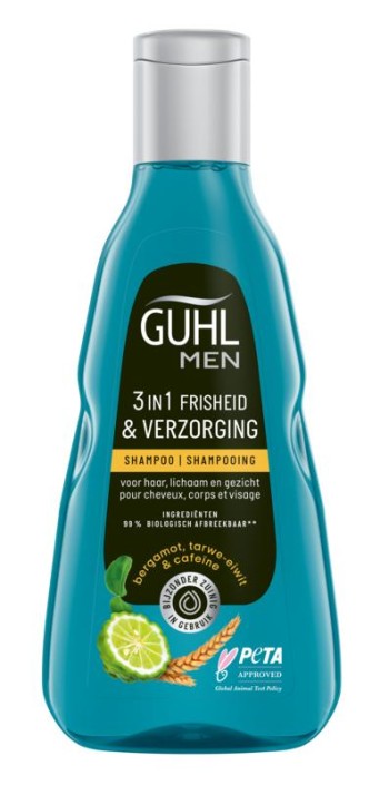 Guhl Man 3-in-1 frisheid & verzorging shampoo 250 Milliliter