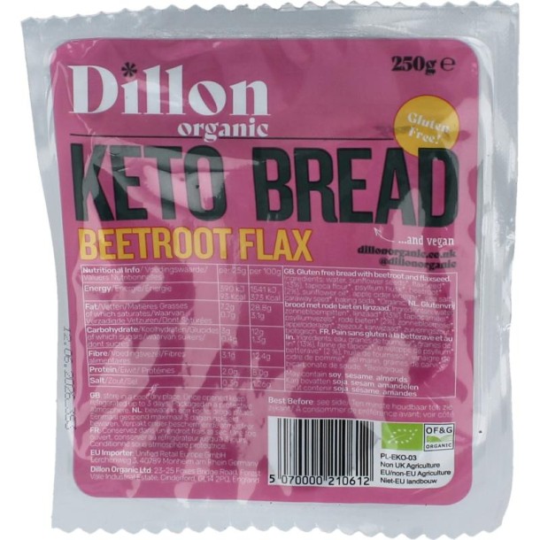 Dillon Organic Keto brood beetroot flax seeds bio demeter (250 Gram)