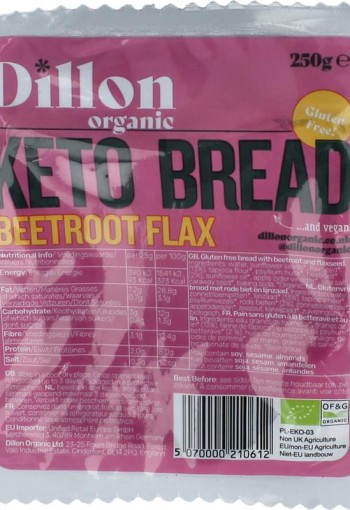 Dillon Organic Keto brood beetroot flax seeds bio demeter (250 Gram)
