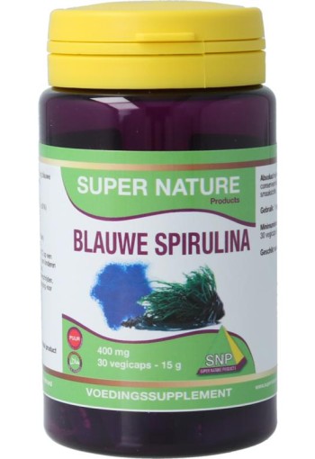 SNP Blauwe spirulina puur (30 Vegetarische capsules)