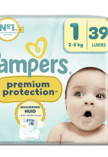 Pampers Premium Protection Luiers Maat 1 2-5 KG  39 Stuks