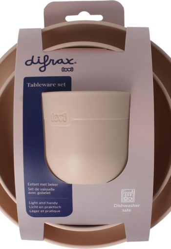 Difrax Lovi Eetset met beker nude (1 Set)