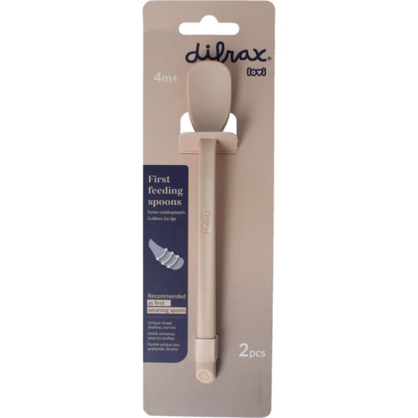Difrax Lovi Eerste voedingslepel nude (2 Stuks)