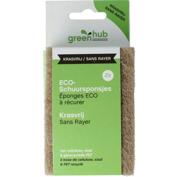 Greenhub Schuursponsjes eco krasvrij (2 Stuks)