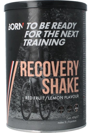 Born Recovery shake red fruit/lemon can (450 Gram)