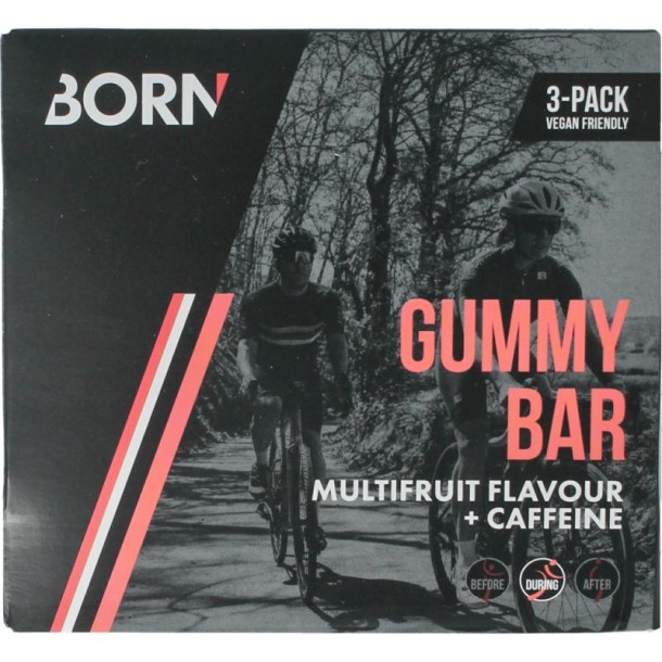 Born Gummy bar multifruit flavour + caffeine 30g (3 Stuks)