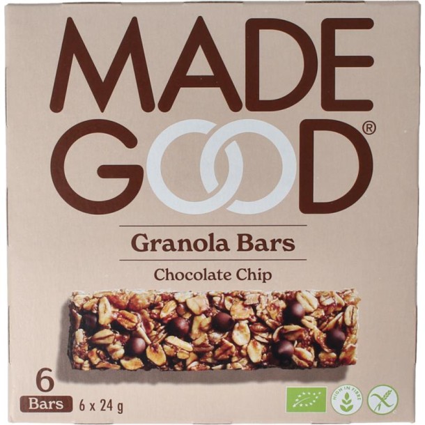 Madegood Granola bar chocolate chip 24 gram bio (6 Stuks)