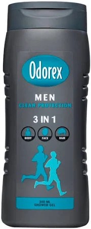 Odorex For Men douche gel   3 in 1 -300 ml clean protect
