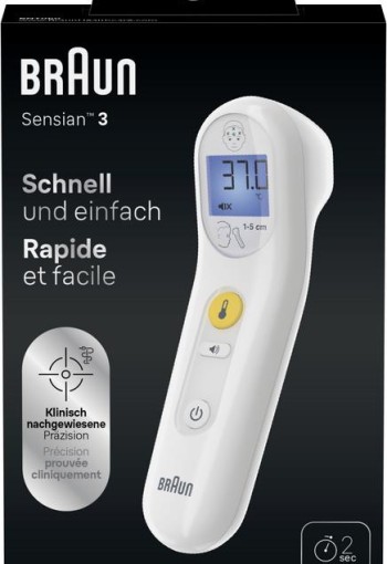 Braun Voorhoofdthermometer Sensian 3 BNT050 (1 Stuks)