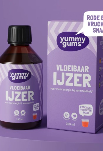 Yummygums Vloeibaar Ijzer - suikervrij - 250ml