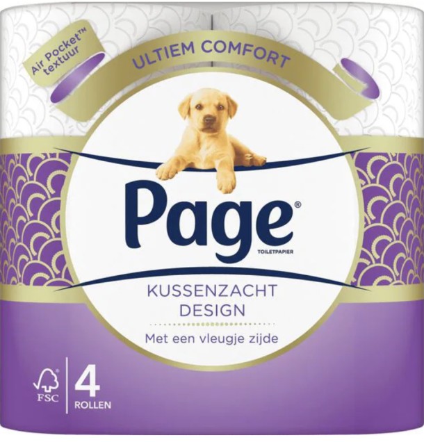 Page Kussenzacht Design Toiletpapier 4 rollen