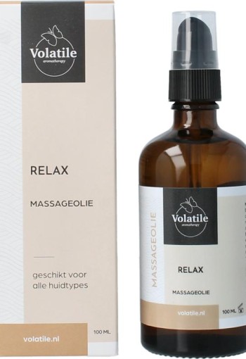 Volatile Massageolie relax glas met pomp (100 Milliliter)