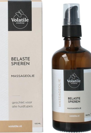 Volatile Massageolie belaste spieren glas met pomp (100 Milliliter)