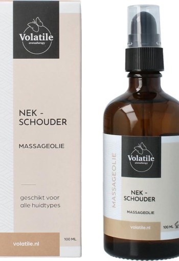 Volatile Massageolie nek/schouder glas met pomp (100 Milliliter)