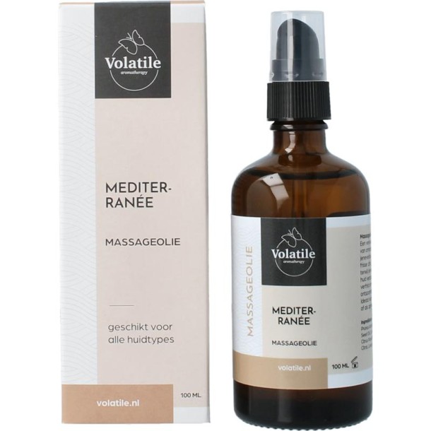 Volatile Massageolie mediterranee glas met pomp (100 Milliliter)