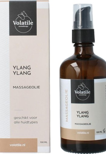 Volatile Massageolie ylang ylang glas met pomp (100 Milliliter)