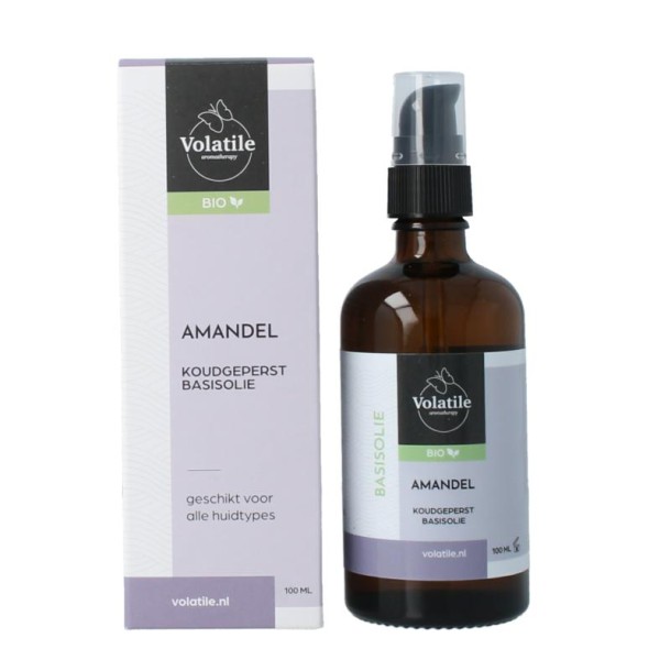Volatile Amandel koudgeperst basisolie bio glazen fles (100 Milliliter)