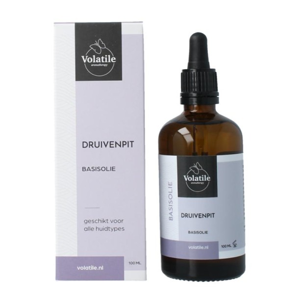 Volatile Druivenpit basisolie glazen fles (100 Milliliter)