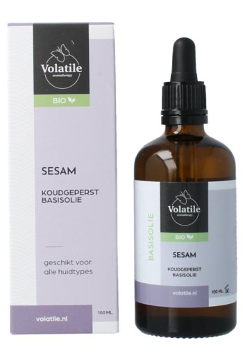 Volatile Sesam koudgeperst basisolie bio glazen fles (100 Milliliter)
