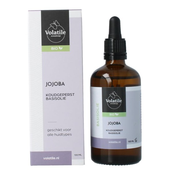 Volatile Jojoba koudgeperst basisolie bio glazen fles (100 Milliliter)