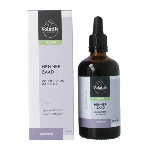 Volatile Hennepzaad koudgeperst basisolie bio glazen fles (100 Milliliter)
