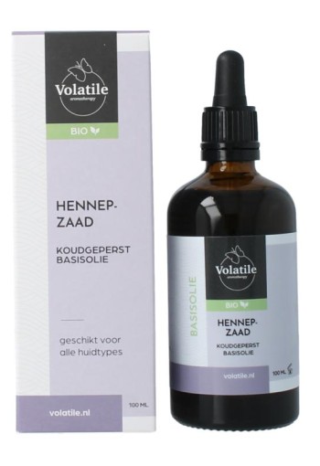 Volatile Hennepzaad koudgeperst basisolie bio glazen fles (100 Milliliter)