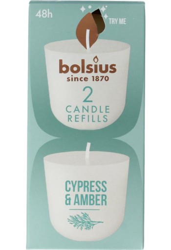 Bolsius Clean light cypress & amber navul (2 Stuks)