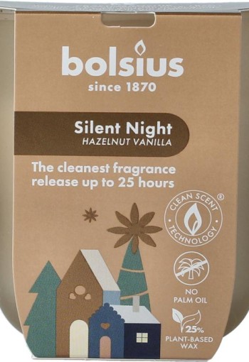 Bolsius Geurglas silent night hazelnut vanilla (1 Stuks)