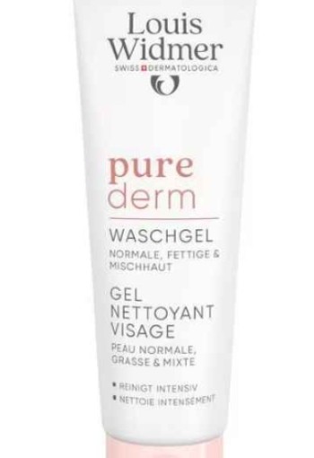 Louis Widmer Purederm Wash Gel Gezicht Zonder Parfum 125 ML