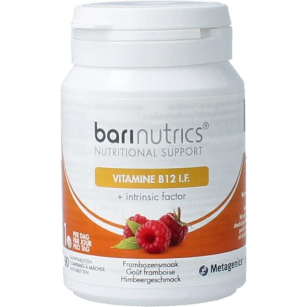Barinutrics Vitamine B12 I.F. framboos (90 Kauwtabletten)