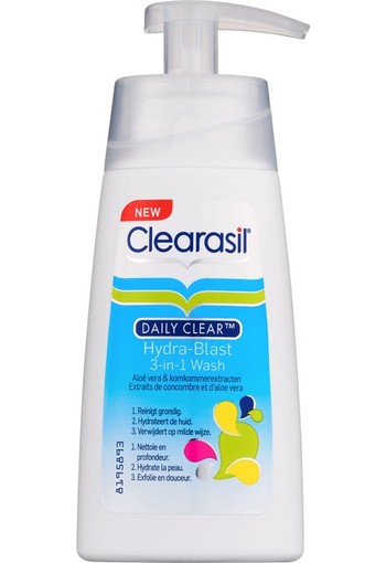 Clearasil Daily Clear Hydra-Blast 3-in-1 Wash - Reinigingsgel - 150 ml