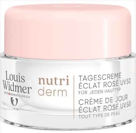 Louis Widmer Nutriderm Dagcrème Éclat Rosé UV SPF 50 Licht Geparfumeerd 50ML