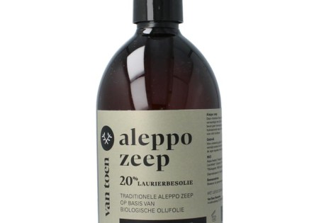 Van Toen Aleppo zeep 20% vloeibaar bio (500 Milliliter)