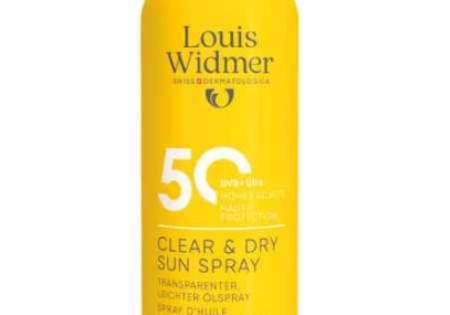 Louis Widmer Suncare Clear & Dry Zonnebrand Spray SPF50 Zonder Parfum 200ML