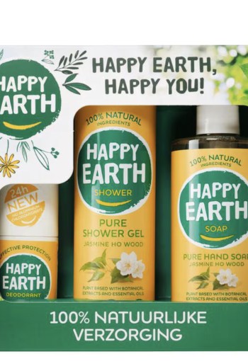 Happy Earth Giftset Jasmine Ho Wood Deo, Douchegel, Handzeep