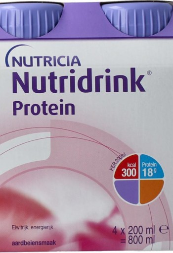 Nutridrink Protein aardbei 200ml (4 Stuks)