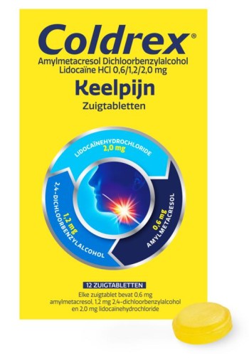 Coldrex Keeltablet zuigtablet (12 Zuigtabletten)
