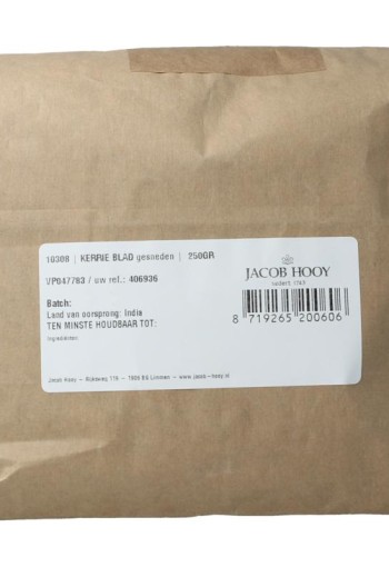 Jacob Hooy Kerrieblad gesneden (250 Gram)