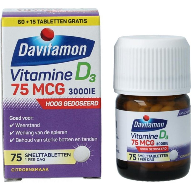 Davitamon Vitamine D 75mcg 75 Smelttabletten
